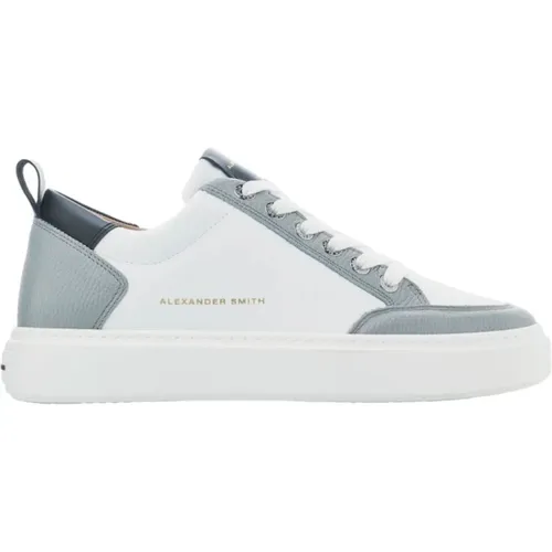 Luxury Grey White Street Shoes , male, Sizes: 8 UK, 6 UK, 5 UK, 10 UK, 9 UK - Alexander Smith - Modalova