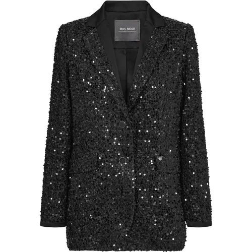 Sequin Blazer with Classic Silhouette , female, Sizes: S, L, M, 2XL, XL - MOS MOSH - Modalova