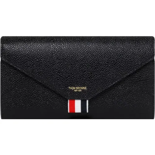 Leather Wallet with Logo , female, Sizes: ONE SIZE - Thom Browne - Modalova