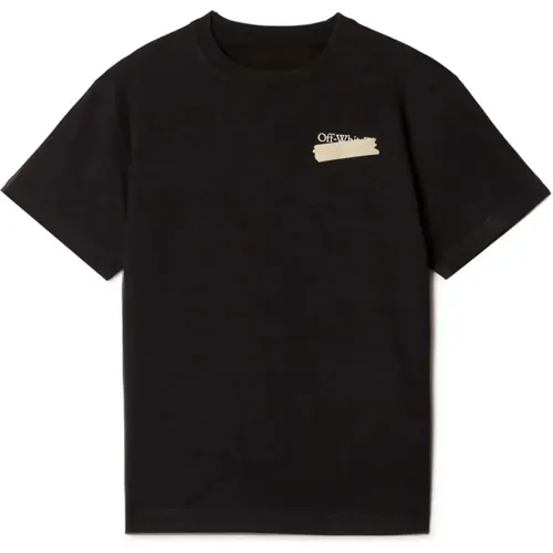 Schwarzes Baumwoll-T-Shirt mit Pfeil-Print-Logo - Off White - Modalova