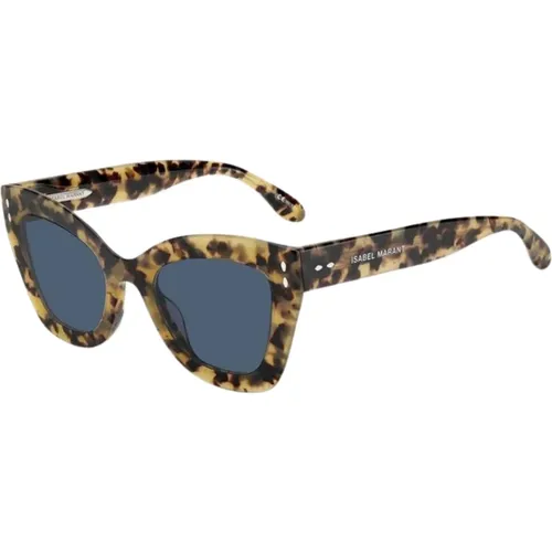 Gelbe Havana/Blaue Sonnenbrille , Damen, Größe: 51 MM - Isabel marant - Modalova