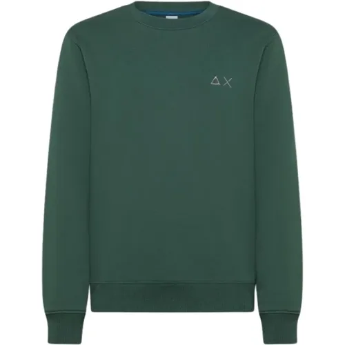 Baumwoll-Sweatshirt mit gesticktem Logo , Herren, Größe: XL - Sun68 - Modalova