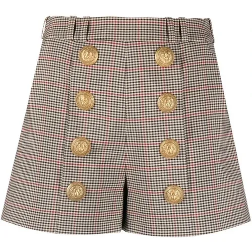 Elegante Hahnentritt-Shorts - Balmain - Modalova