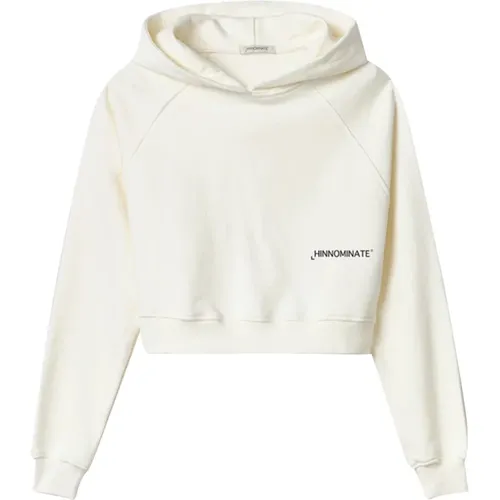 Weiße Kapuzenpullover mit Originaldruck , Damen, Größe: M - HINNOMINATE - Modalova