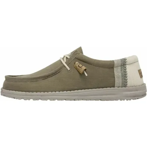 Wally Linen Natural Lace Schuhe , Herren, Größe: 45 EU - Hey Dude - Modalova