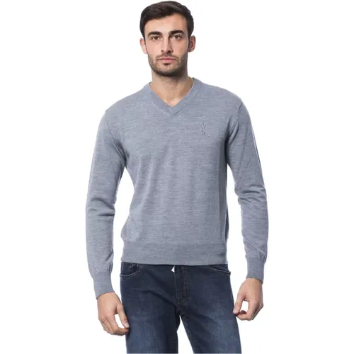 Bestickter Merinowolle V-Ausschnitt Pullover , Herren, Größe: 3XL - Billionaire - Modalova