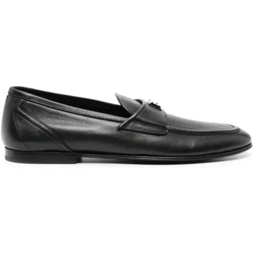 Leather Logo Plaque Loafers , male, Sizes: 12 UK, 7 UK - Dolce & Gabbana - Modalova