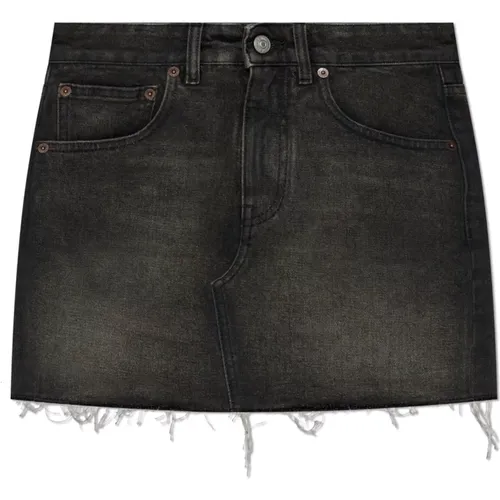 Denimrock mit Vintage-Effekt , Damen, Größe: XS - MM6 Maison Margiela - Modalova