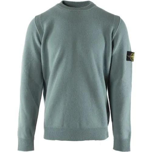 Blauer Wollmischung Herren Pullover , Herren, Größe: 2XL - Stone Island - Modalova