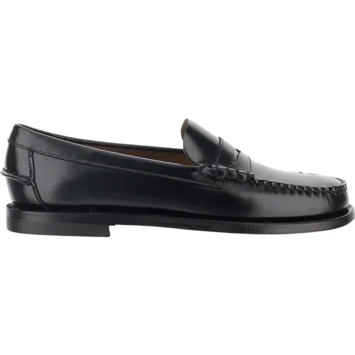 Loafer aus glatt gebürsteten Leder Leder -Oberhandstich -Ton auf Ton Gummi Ferse Leder Sohle Schwarz in Mexiko Komposition: Leder - Sebago - Modalova