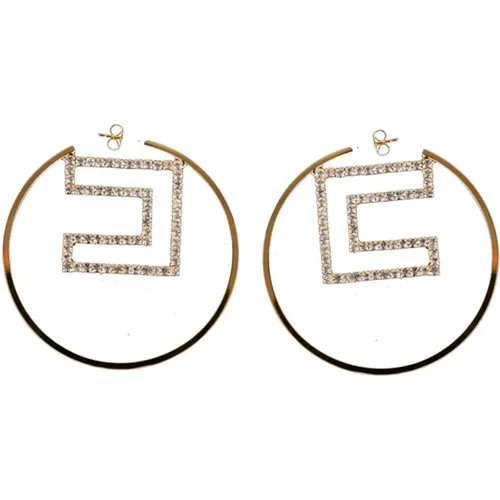 Circle Design Women Earrings , female, Sizes: ONE SIZE - Elisabetta Franchi - Modalova
