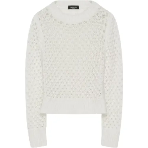 Slim Line Platinum Mohair Sweater , female, Sizes: XS, S - Fabiana Filippi - Modalova