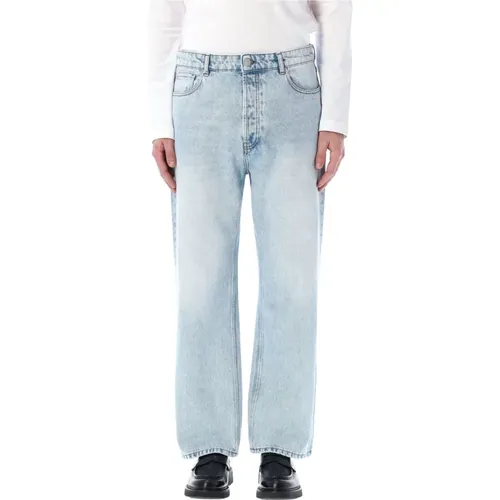 Hellblaue Loose Fit Wide Leg Jeans , Herren, Größe: W33 - Ami Paris - Modalova