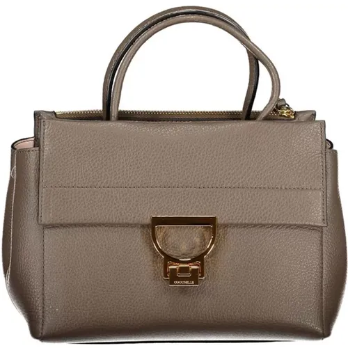 Braune Lederhandtasche mit mehreren Taschen , Damen, Größe: ONE Size - Coccinelle - Modalova