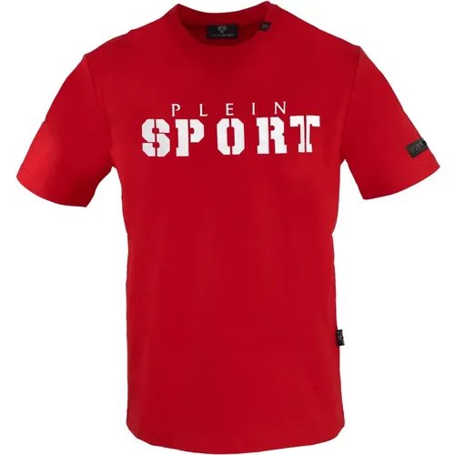 Kurzarm Rundhals Baumwoll T-Shirt , Herren, Größe: S - Plein Sport - Modalova