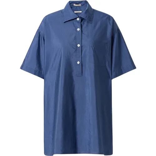 Oversize Short-Sleeve Polo Shirt , Damen, Größe: M - Massimo Alba - Modalova