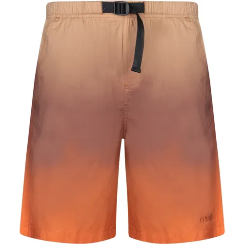 Cotton Bermuda Shorts with Elasticated Rise , male, Sizes: S, M, XS - Msgm - Modalova