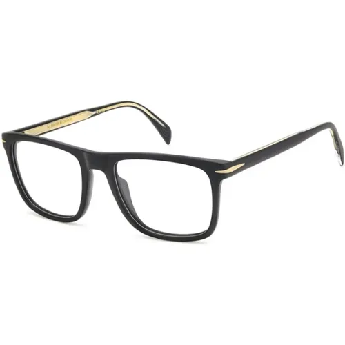 Matte Black Gold Glasses , unisex, Sizes: 54 MM - Eyewear by David Beckham - Modalova
