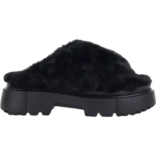 Furry Slides , female, Sizes: 6 1/2 UK, 4 UK, 4 1/2 UK, 5 1/2 UK, 6 UK - Hogan - Modalova