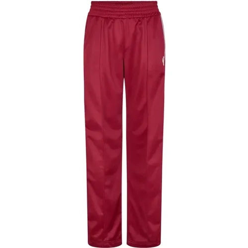 Rote Straight Hose mit Weißen Piping , Damen, Größe: S - Cras - Modalova