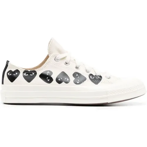 Weiße Multi Heart Sneakers , Herren, Größe: 44 EU - Comme des Garçons Play - Modalova
