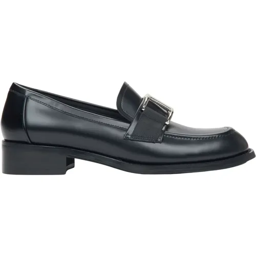 Women's Leather Penny Loafers with a Decorative Buckle Er00115996 , female, Sizes: 7 UK, 2 UK, 6 UK, 5 UK, 3 UK, 4 UK - Estro - Modalova