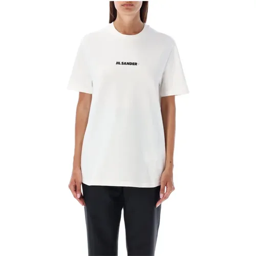 Porzellan Logo T-Shirt , Damen, Größe: S - Jil Sander - Modalova