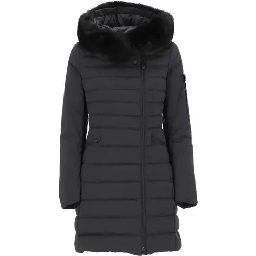 Padded Down Jacket with Removable Fur Hood , female, Sizes: XS - Peuterey - Modalova