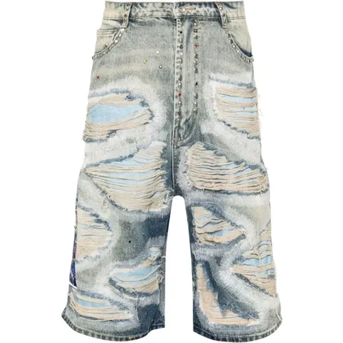 Blaue Distressed Denim Jeans - Who Decides War - Modalova