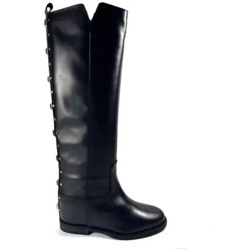 Leather Studded Boot , female, Sizes: 7 UK, 5 UK - Via Roma 15 - Modalova