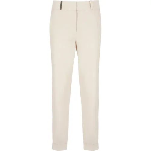 Cotton Pants with Belt Loops , female, Sizes: 2XS - PESERICO - Modalova