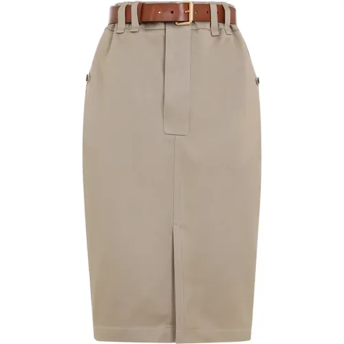 Cotton Midi Skirt , female, Sizes: M - Saint Laurent - Modalova