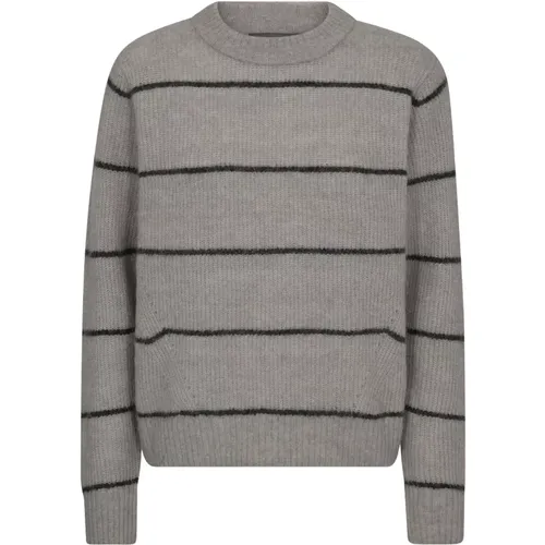 Slim Stripe Crewneck Strickpullover , Damen, Größe: S - MOS MOSH - Modalova