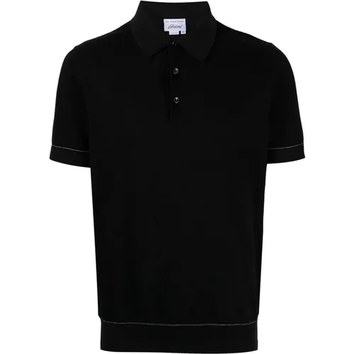 Knit polo with stand 3 buttons , male, Sizes: 3XL - Brioni - Modalova