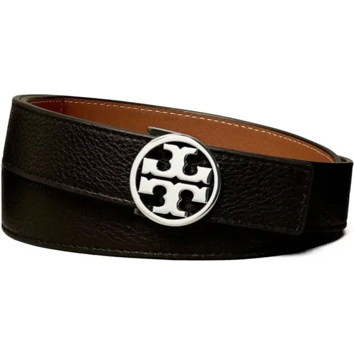 Reversible Leather Belt in Brown/ , female, Sizes: XS - TORY BURCH - Modalova