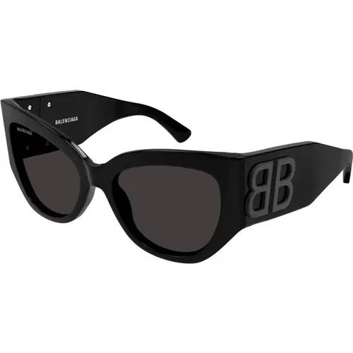 Schwarz/Graue Sonnenbrille , Damen, Größe: 55 MM - Balenciaga - Modalova