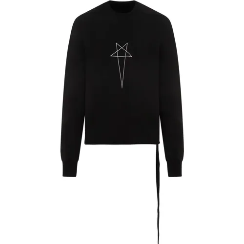 Cotton Sweater with Pentagram , male, Sizes: L - Rick Owens - Modalova