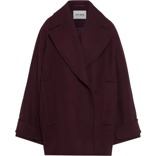 Syrah Roter Oversized Mantel mit Taschen , Damen, Größe: L - IVY OAK - Modalova