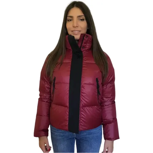 Bordeaux Ripstop Nylon Bomberjacke , Damen, Größe: S - Peuterey - Modalova