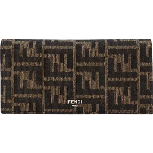 Brown Wallet with Multiple Compartments , male, Sizes: ONE SIZE - Fendi - Modalova