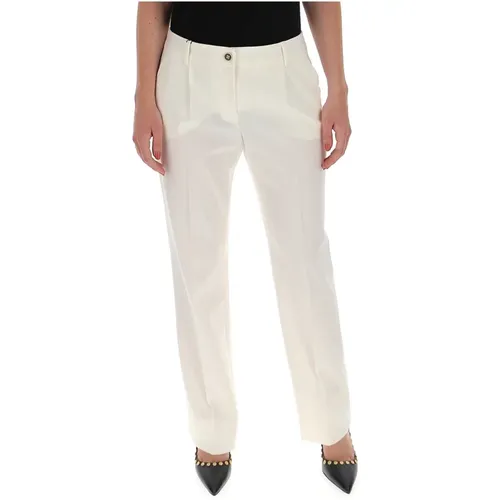 Weiße Stretch-Wollhose , Damen, Größe: XS - Dolce & Gabbana - Modalova