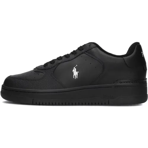 Schwarze Low Top Leder Sneakers Masters CRT - Ralph Lauren - Modalova