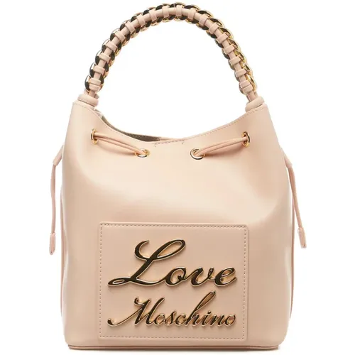 Logo Chain Bucket Bag , female, Sizes: ONE SIZE - Love Moschino - Modalova