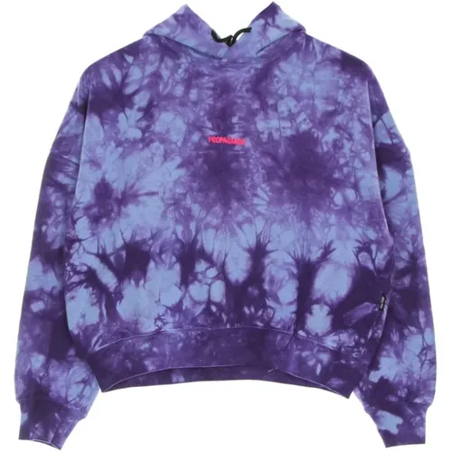 Tie Dye Cropped Hoodie Lila - Propaganda - Modalova