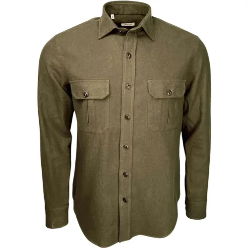 Overshirt Sby, oliv , male, Sizes: 5XL - Salvatore Piccolo - Modalova