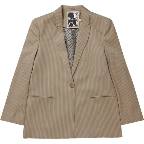 Lussima Blazer with Pinstripe Print , female, Sizes: XL - Munthe - Modalova