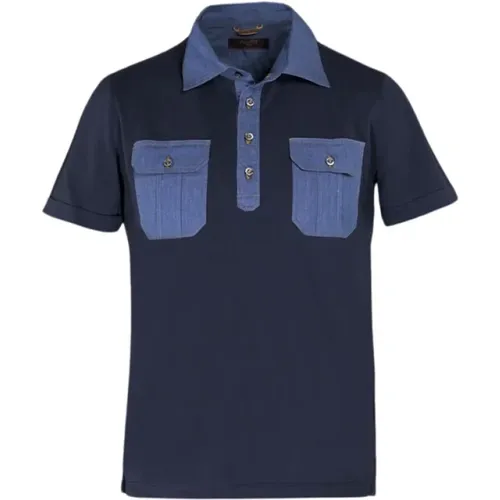 Denim Polo Shirt aus Makò-Baumwolle - Moorer - Modalova