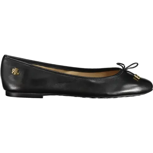 Schwarze Ballerinas mit Kontrastdetails , Damen, Größe: 38 EU - Ralph Lauren - Modalova