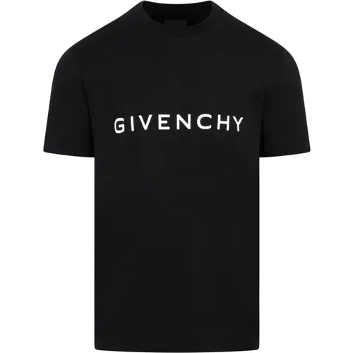 Schwarzes Logo T-Shirt Rundhals Kurzarm - Givenchy - Modalova