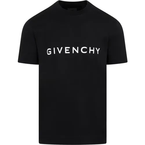 Schwarzes Logo T-Shirt Rundhals Kurzarm , Herren, Größe: S - Givenchy - Modalova